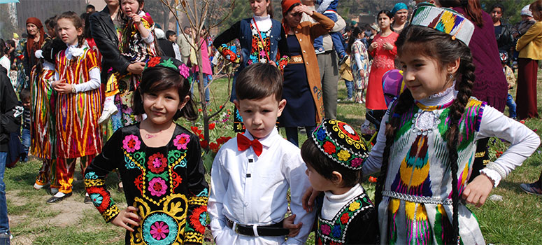 People of Tajikistan in traditional dress